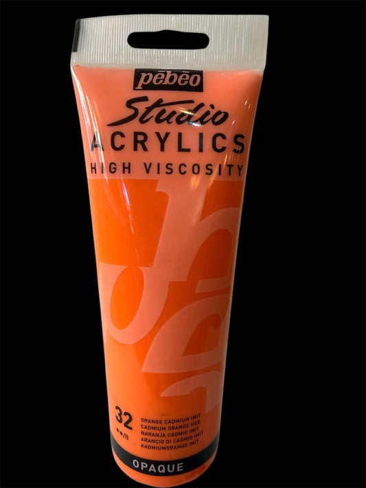 Pébéo Studio Acrylic – No. 32 Cadmium Orange Hue (Opaque) - 250ml
