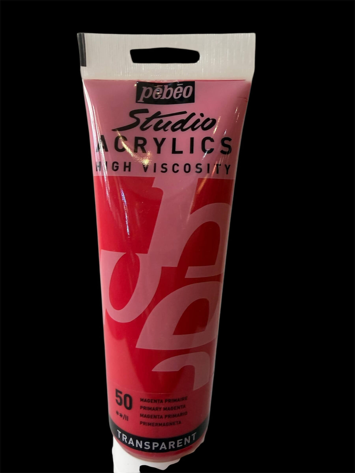 Pébéo Studio Acrylic – No. 50 Primary Magenta (Transparent) - 250ml
