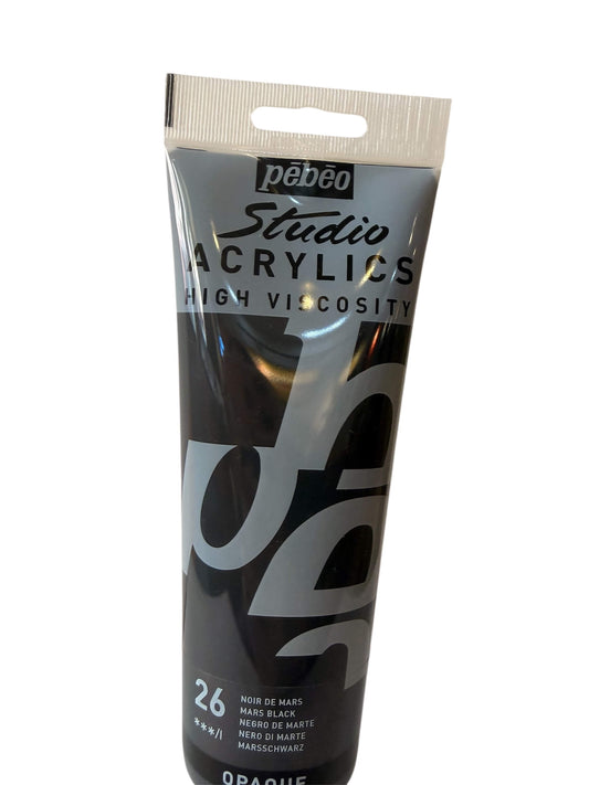Pébéo Studio Acrylic – Mars Black (26 - Opaque) - 250ml