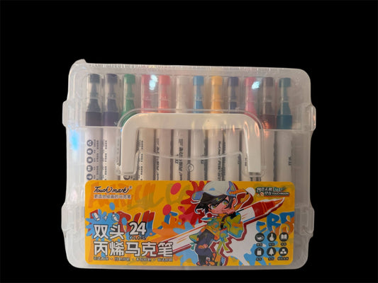Touchmark Dual Tip Acrylic Markers – 24 Colours