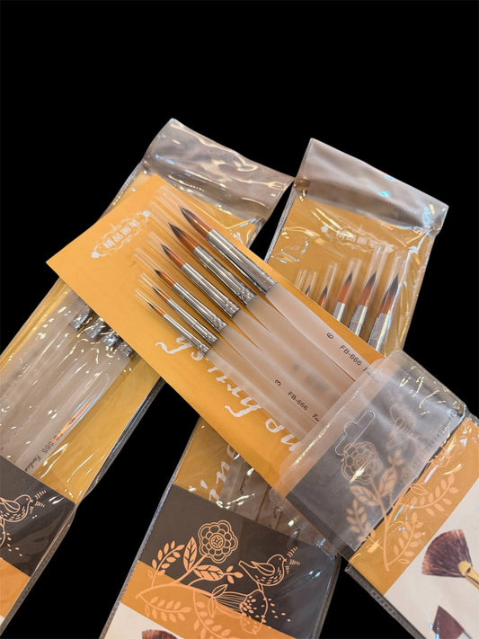 Professional Round Detail Brush Set (6 Pieces)